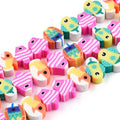 Ornazy 400Pcs Mixed Color Sea Animal Heishi Spacer Beads Handmade Summer Ocean Fish Crafts Accessory Polymer Clay Fish Beads for Jewelry Making