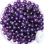 QINJIEJIE 60PCS Amethyst Beads 8mm Natural Stone Beads Round Loose Gemstone Bead for Bracelet Beading Purple Crystal Jewelry Making DIY Necklace Earrings 0.32" Stocking Stuffers - color: Amethyst, size: 60PCS