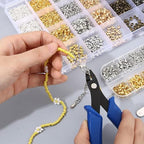 Crimp Beads, Crimper Beads, Beading Tubes Maker Accessories with Pliers for Rings Chains Earrings Necklaces Workplace Beginner Professional - color: 24-frame Set