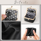 Zivyes Mini Jewelry Box Travel Small Coin Purse Organizer Case Genuine Leather Tiny Size (black 2.9 inches long) - color: black 2.9 inches long