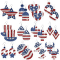 BEUNITONE Diamond Art Earring Making Kit for Adults, American Style Patterns DIY Jewellery Supplies with 12 Designs, Crystal Beads and Ear Hooks for Handmade Craft Gift - style: America