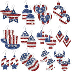 BEUNITONE Diamond Art Earring Making Kit for Adults, American Style Patterns DIY Jewellery Supplies with 12 Designs, Crystal Beads and Ear Hooks for Handmade Craft Gift - style: America
