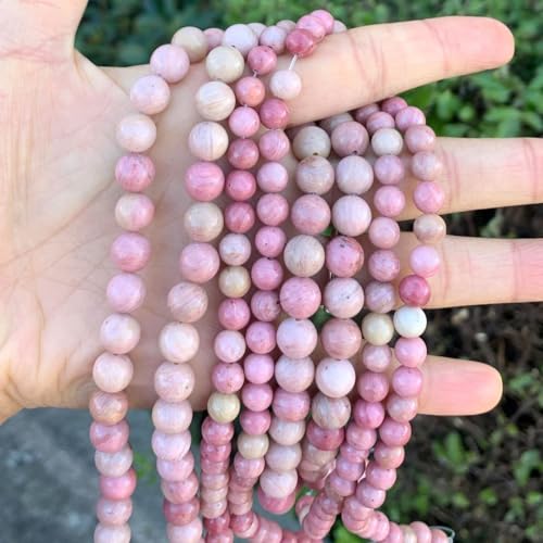 90pcs Adabele Natural Pink Rhodonite Healing Gemstone 4mm (0.16 inch) Small Round Beads Gem Stone Spacer for Craft Jewelry Making GF9-4 - color: Pink Rhodonite, size: 4mm (90pcs/1 Strand)