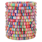 12pcs Friendship Bracelets Beaded Bracelets Heishi Bracelet Cute Bracelets Stack Vinyl Clay Disc Bead Surfer Stretch Summer Beach Bracelets For Women Preppy Bracelets - color: B-2 color 1