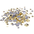 AD Beads 1440 Pieces Mixed Size No Hotfix Glue on Quality Glass Flatback Rhinestones Round Crystal Gems (12 Jonquil) - color: Jonquil 12