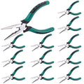 12 PCS 6 Inch Spring Needle Nose Pliers, Heavy Duty Steel Nose Side Cutting Pliers Nonslip Rubber Handle Wire Cutter for Crimping Looping Shearing - size: 6 Inch
