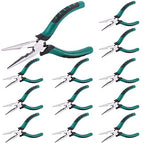 12 PCS 6 Inch Spring Needle Nose Pliers, Heavy Duty Steel Nose Side Cutting Pliers Nonslip Rubber Handle Wire Cutter for Crimping Looping Shearing - size: 6 Inch