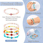 Elecrelive Glass Round Beaded Bracelet Set Clay Beaded Bracelets Stretch Bracelets - color: 4 Colors