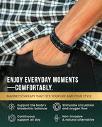 MagnetRX® 3X Strength Magnetic Bracelets for Men – Effective Titanium Mens Magnetic Bracelet – Premium Fold–over Clasp & Adjustable Length with Sizing Tool & Gift Box (Black) - color: Black (3X Strength)