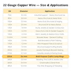 22 Gauge/0.6mm Copper Wire for Gardening & Jewelry – 540 Feet 1 Pound Spool with Polishing Cloth & COA – 99.9% Pure Dead Soft Bare & Skin Safe Uncoated Craft Wire for Multi-Purpose Craft - size: 22 Gauge, style: 1 Pound