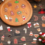 SANNIX 110Pcs/55 Pairs Christmas Charms, Gingerbread Man Charm Holiday Gold Enamel Pendants for DIY Bracelet, Necklaces, Earrings Craft Supplies - style: Gingerbread Charms