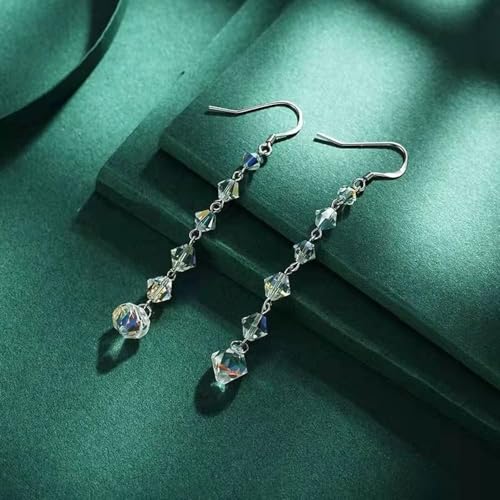 400pcs Bicone Crystal Beads 4mm Crystal Glass Faceted Beads for Necklace Bracelet Earrings DIY Jewelry Crafts Making Supplies(Light Blue) - color: Light Blue, size: 4mm