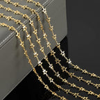 YOUBEIYEE 13 Feet Star Chain for Jewelry Making 18K Gold Plated Brass Chain Spool Hollow Stars Link Chain Jewelry Craft Chains Bulk - color: Star