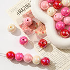 16mm Acrylic Beads 100pcs Chunk Bubblegum Bead Beads for Pens for Necklace Jewelry Bracelets DIY Crafts Making (redpink) - color: redpink