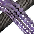AD Beads Beautiful Natural Matte Gemstone Round Spacer Loose Beads 4-12mm (4mm, 15 Matte Amethyst) - color: 15 Matte Amethyst, size: 4mm