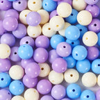100 Pcs 11.5-12mm Bubblegum Beads Opaque Acrylic Chunky Loose Spacer Round Focal Beads for Jewelry Making Bracelet Necklace Keychain Craft Art Making,Hole:1.8mm,Blue Violet - color: Blue Violet