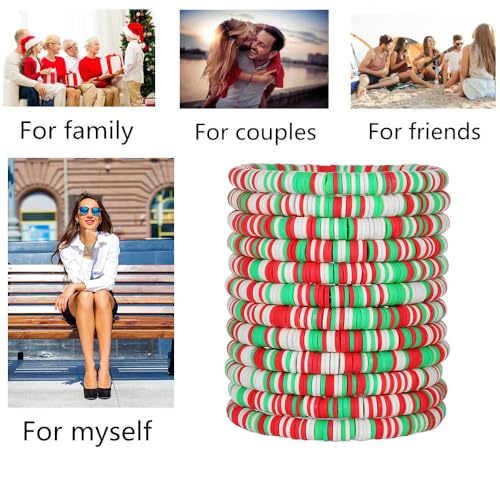12pcs Friendship Bracelets Beaded Bracelets Heishi Bracelet Cute Bracelets Stack Vinyl Clay Disc Bead Surfer Stretch Summer Beach Bracelets For Women Preppy Bracelets - color: B-color 9