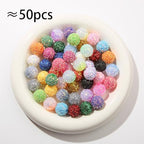 50pcs 20mm Rhinestone Beads Shine Disco Ball Beads Chunky Bubblegum Beads Crystal Round Beads for Pen Bag Chain Jewelry Making Bubble Gum Beads Pen Making(Style-3) - color: style-3