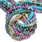Songxi 5x8mm Natural Blue Shoushan Stone Rondelle Beads, 75PCS Spacer Round Loose Abacus Beads for Jewelry Making, Gemstone for Bracelet Necklace Earrings, Arts and Crafts - color: Blue Shoushan Stone