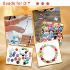 200pcs 8mm Resin Rainbow Beads, Plastic Stripe Multicolor Beads for Jewelry Making, DIY Bracelets, Earrings, Keychains & Craft Projects (Mixed) - color: Mixed