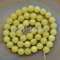 AD Beads Natural Gemstones 8mm Round Loose Beads 15'' ~ 16'' Pick Stone (Smooth Lemon Jade) - color: Smooth Lemon Jade
