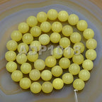 AD Beads Natural Gemstones 8mm Round Loose Beads 15'' ~ 16'' Pick Stone (Smooth Lemon Jade) - color: Smooth Lemon Jade