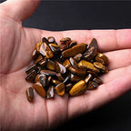Natural 500 pcs Tiger Eyes No Hole Undrilled Irregular Chip Gemstone Beads Rock Gravel Crystal Tumble Minerals Gravel Specimen Energy Decorative Stone Fish Tank Stone - color: Tiger eyes