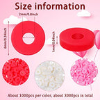 Batiyeer 3000 Pcs Valentine's Day Polymer Clay Beads Set 6 mm Heishi Clay Beads for Jewelry Making DIY Bracelet Necklace Accessories Craft Party Supplies (Red, Pink, White) - color: Red, Pink, White