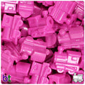 BeadTin Opaque 22mm Train Pony Beads (24pcs) (Dark Pink) - color: Dark Pink
