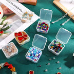 Jetec 6 Pieces Mini Plastic Clear Beads Storage Containers Box for Collecting Small Items, Beads, Jewelry, Business Cards, Game Pieces, Crafts (2.9 x 2.9 x 1 Inch) - size: 2.9 x 2.9 x 1 Inch