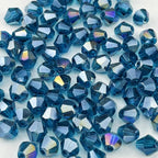 200pcs 6mm Bicone Crystal Glass Beads Faceted Bicone Crystal Beads Bulk Glass Spacer Beads for Bracelets Necklace Pendants Earrings DIY Jewelry Craft Making(Peacock Blue AB) - color: Peacock Blue AB, size: 6mm