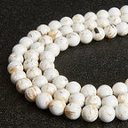 35pcs 10mm White Shell Turquoise Beads Natural Gemstone Beads Round Loose Beads for Jewelry Making - color: White Shell Turquoise, size: 10mm