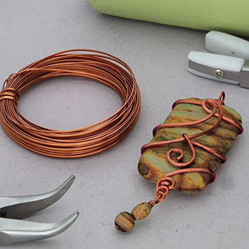 The Beadsmith Half-Round Craft Wire – Soft Temper Jewelry Wire, Antique Copper Color, 18 Gauge, 7 Yards - color: Antique Copper, size: 18 Gauge