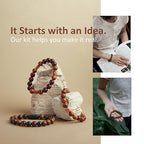 Geezon Navis Bracelet Making Kit - 10mm Natural Wooden Beads with Letters & Stone Beads - 296pcs in 16 Colors - DIY Jewelry Making Starter Kit Adult Men Women Birthday Mothers Day Gift Craft