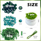 1189pcs Glass Bead Plant Kit, Green Beads with Pot for Plant Making, Nature Crystal Faceted and Bugle Beads Bulk Kit for Craft DIY Charms Wind Chimes