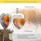 SOULMEET Personalized Silver Locket Necklace That Holds Pictures Photo Keep Someone Near to You, Memorial Custom Lockets Necklaces Letters Engraving for His Her - color: P-Elephant-Black, style: Locket+Custom Photo+Engraved