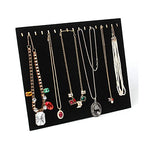 CertBuy 4 Pack Black Velvet Necklace Display Stands for Selling Jewelry Necklace Display Stand with 17 Hooks Jewelry Storage Holder for Chain