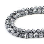 MJDCB Synthesis Colour Malachite Beads Beautiful Fashion Round Stone Beads for DIY Jewelry Making 15" (4mm, Black - White) - color: Black And White Malachite, size: 4mm