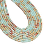 30 Pcs 4x13mm Light Blue Aqua Terra Jasper Gemstone Bead Cylinder Tube Serpentine Stone Beads for Bracelets Jewelry Making - color: Light Blue Aqua Terra Jasper, size: 4x13mm
