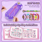 2-in-1 Friendship Bracelet Making Kits: DIY Art and Crafts Jewelry String Braiding Set Toys with Storage Box for Kids - Christmas Birthday Gifts for Girls Age 6 7 8 9 10 11 12 Year Old - Purple - style: Purple