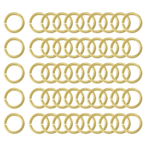uxcell 50Pcs Open Jump Rings, 14mm/0.55" OD Brass Jump Ring Connectors 2mm Thick O Rings for Necklaces Bracelet Jewelry Making Keychain DIY Craft, Gold Tone - size: 14mmx2mm