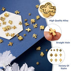 Craftdady 100 Pcs Tibetan Cross Beads - 10 Style Retro Alloy Crucifix Beads with Antique Golden Cross Spacers and Holy Charms for Jewelry Crafts - color: Antique Golden Cross