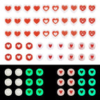 Beadthoven 200pcs Valentine's Day Heart Acrylic Beads - 7mm Flat Round Disc Red Heart Shaped Beads Spacers Bulk for Jewelry Making - color: Red