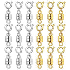OHINGLT Strong Magnetic Necklace Clasps and Closures,Gold and Silver Plated Jewelry Clasps Converters for Bracelet Necklaces Chain - color: 18Pcs | Gold & Silver