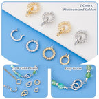 PH PandaHall 8pcs 18K Gold Plated Brass Fold Over Clasps 25.5mm Fold Over Clasp Extender, Double Bail Clasps Jewelry Extender Clasp for Bracelet Necklace Anklets Jewelry Making Accessories