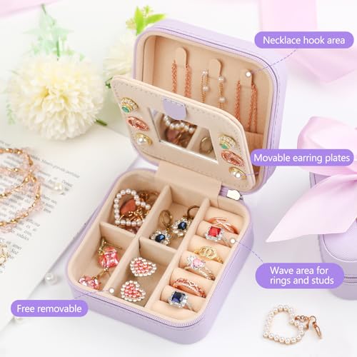 CHMI Purple Jewelry Box, Travel Jewelry Organizer, Women's Gifts - Birthday, Christmas - color: Purple, size: U