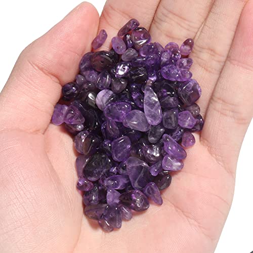 30in Amethyst Natural Chip Stone Beads 5-8mm About 230pcs, Irregular Drilled Purple Bead for Bracelets Jewelry Making Supplies for Adults, DIY Crafts. - color: Amethyst