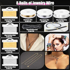 MONVICT Jewelry Making Supplies Kit with Jewelry Making Tools, Findings, Necklace Chain, Jewelry Wires, Adjustable Magnifier, Carry Bag, Meet All the Needs of Jewelry Making, Repair, Beading