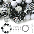 DanLingJewelry 50Pcs Random 20mm Acrylic Round Football Sport Theme Soccer Ball Bubblegum Beads for Bracelet Jewelry Making - color: 50pcs - football