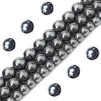 35pcs 10mm Natural Black Hematite Beads Energy Healing Crystal Round Loose Stone Beads for Jewelry Making, DIY Bracelets Necklaces - color: Black Hematite, size: 10mm